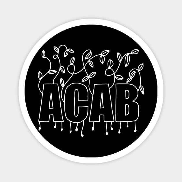 ACAB (white lines) Magnet by NickiPostsStuff